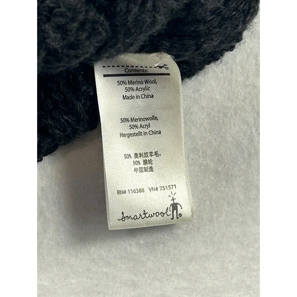 Smartwool Womens Black Cable Knit Merino Wool Blend Pom Pom Beanie Hat